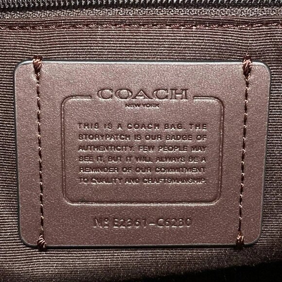 Auth COACH Casey Satchel C6230 Black Dark Brown PVC Leather - Handbag - Picture 8 of 10